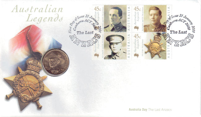 2000 Australia $1 PNC (The Last ANZAC's)